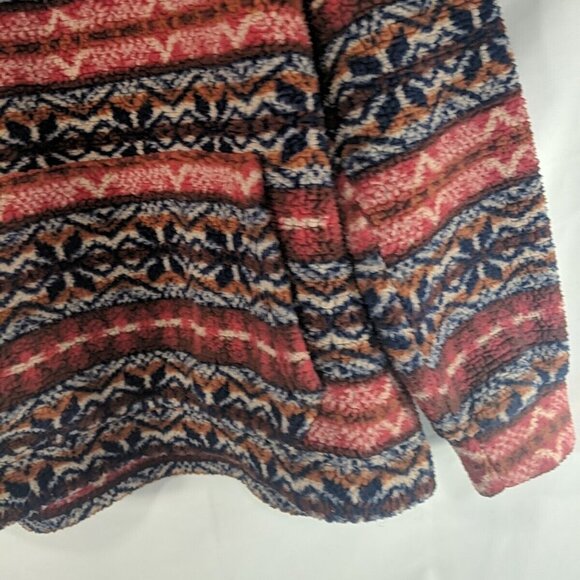 American Eagle Fleece Aztec 1/4 Zip Collar Sweater Pullover XS Multicolor Orange - Picture 3 of 11